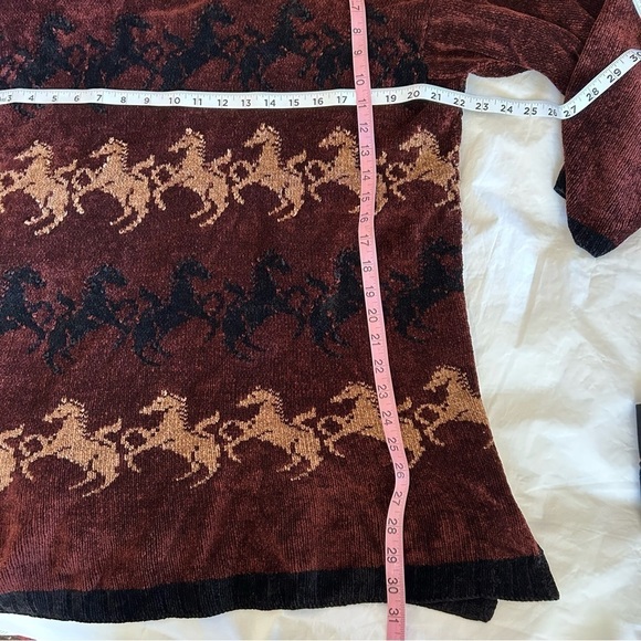 MILLIGAN BRAND VTG C.B. Milligan Chenille Horse Tunic Length Sweater Size L RARE - Picture 7 of 10